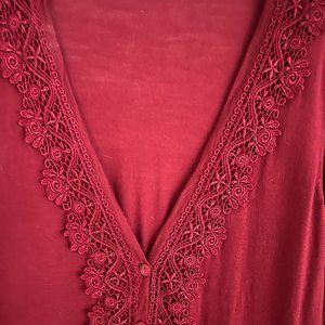 Never worn! Semantiks Womens Lightweight Cardigan Sweater  Size XL  Burgundy